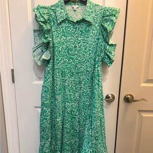 Crown & Ivy Tiered Dress Flutter Sleeve XL